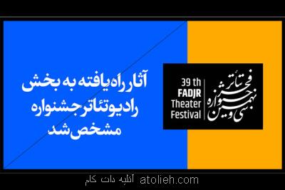 اعلام اسامی آثار راه یافته به بخش رادیوتئاتر جشنواره تئاتر فجر